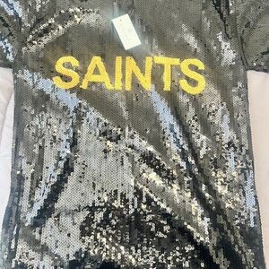 NWT SAINTS Girlie Girl Brand. Sequin Mini Dress or oversized shirt. Size large.
